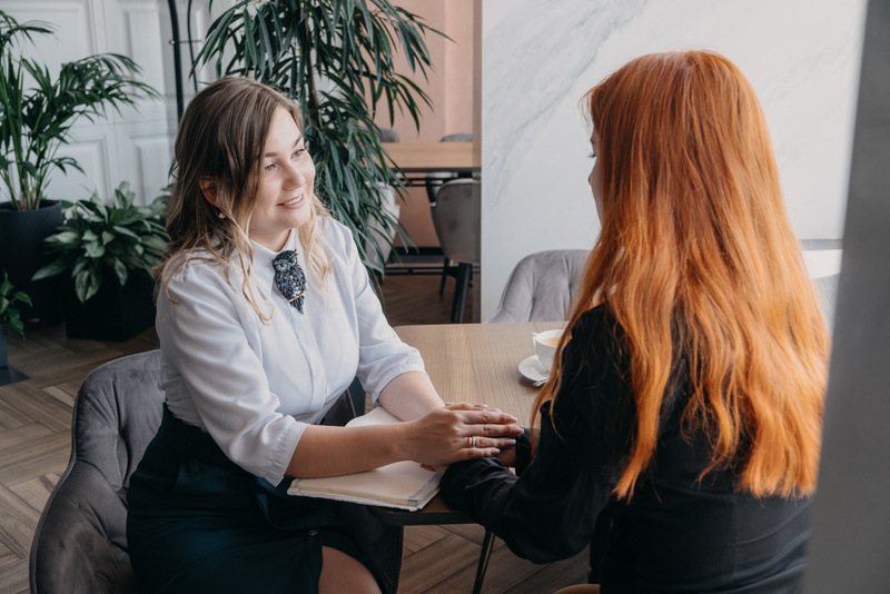 Women in Cafe Comforting 